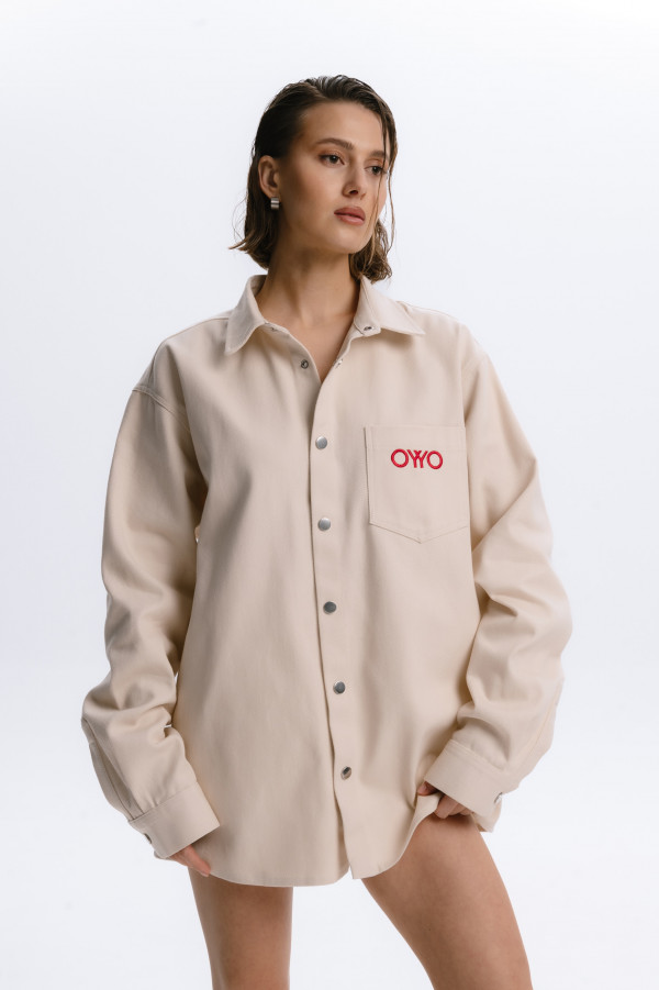 Рубашка OYYO «Тишина силы» База капучино XS-S