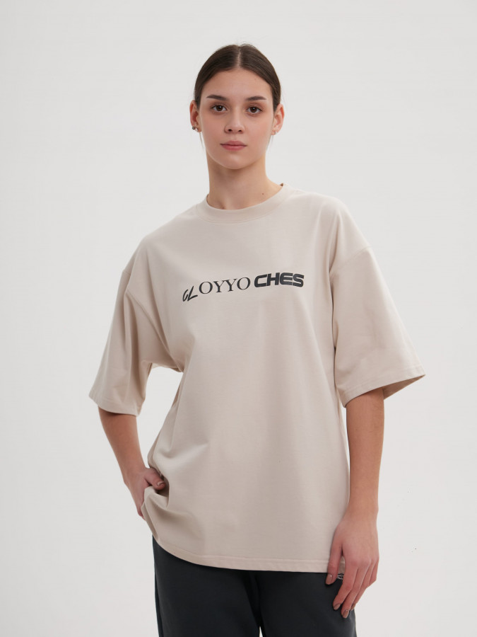 Футболка OYYO CLOTHES бежевая M
