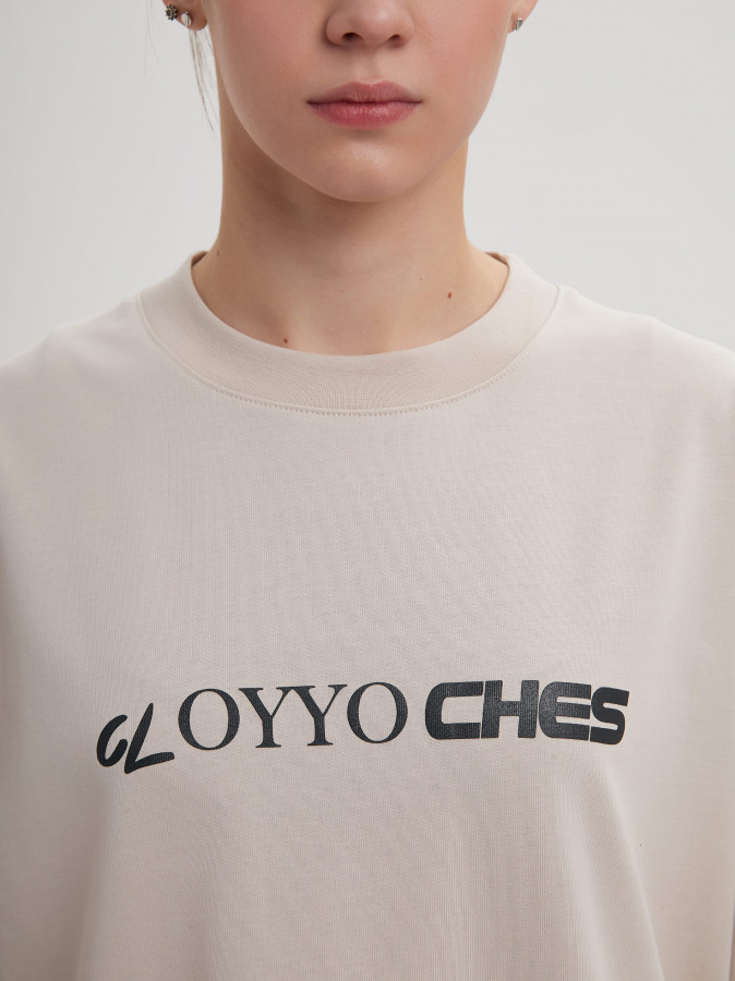 Футболка OYYO CLOTHES бежевая M